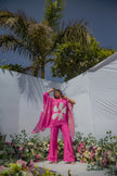 PINK PHOOL KAAFTAN SET
