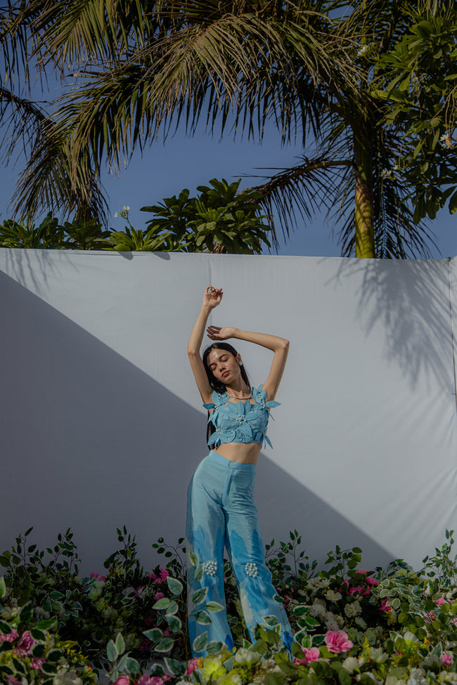 BLUE PHOOL PANT SET