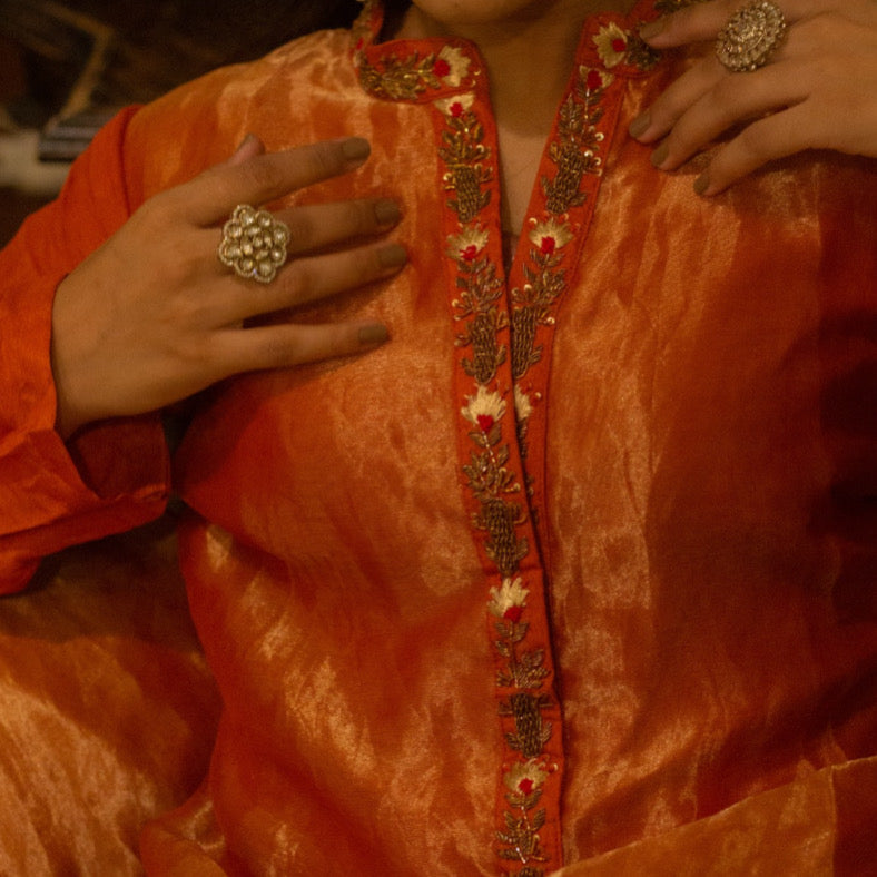 RUST ORANGE KURTA SET